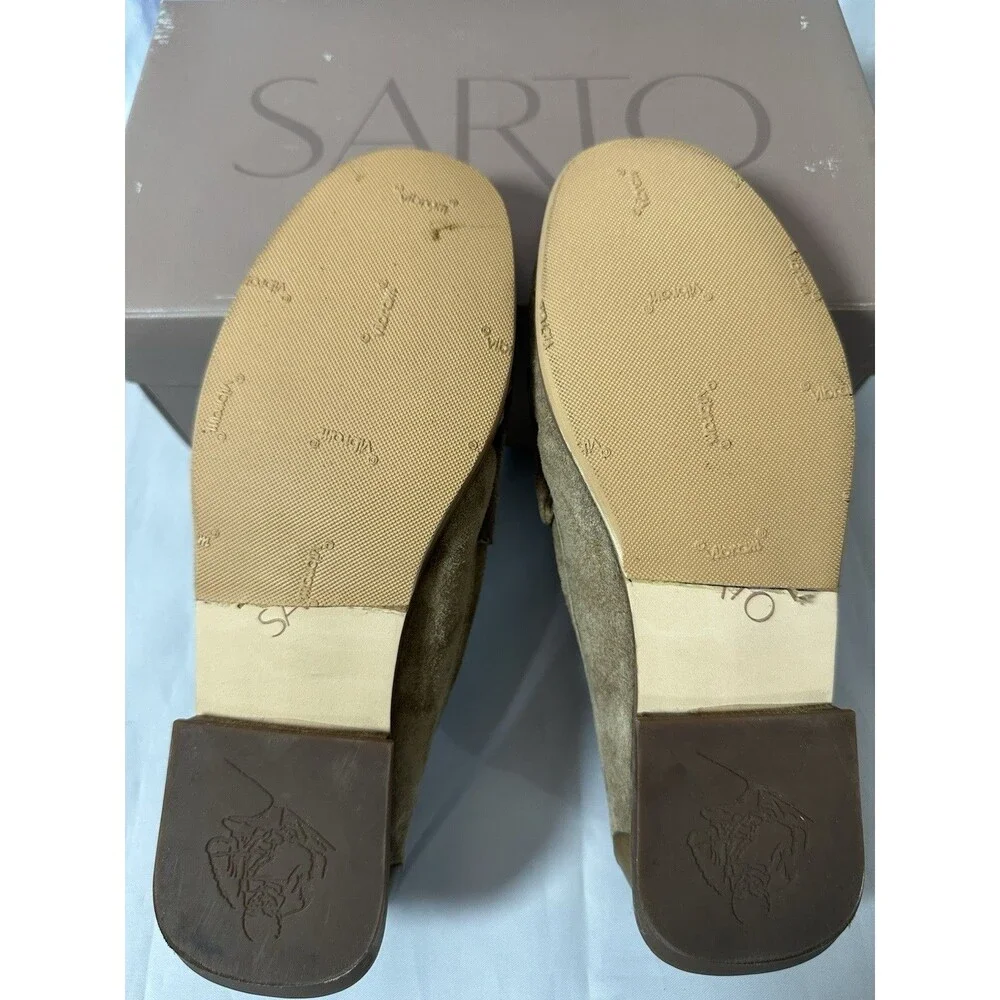 SARTO Franco Sarto Women's A. Gina Moc Toe Classic Loafer Tan Suede Sz 6M